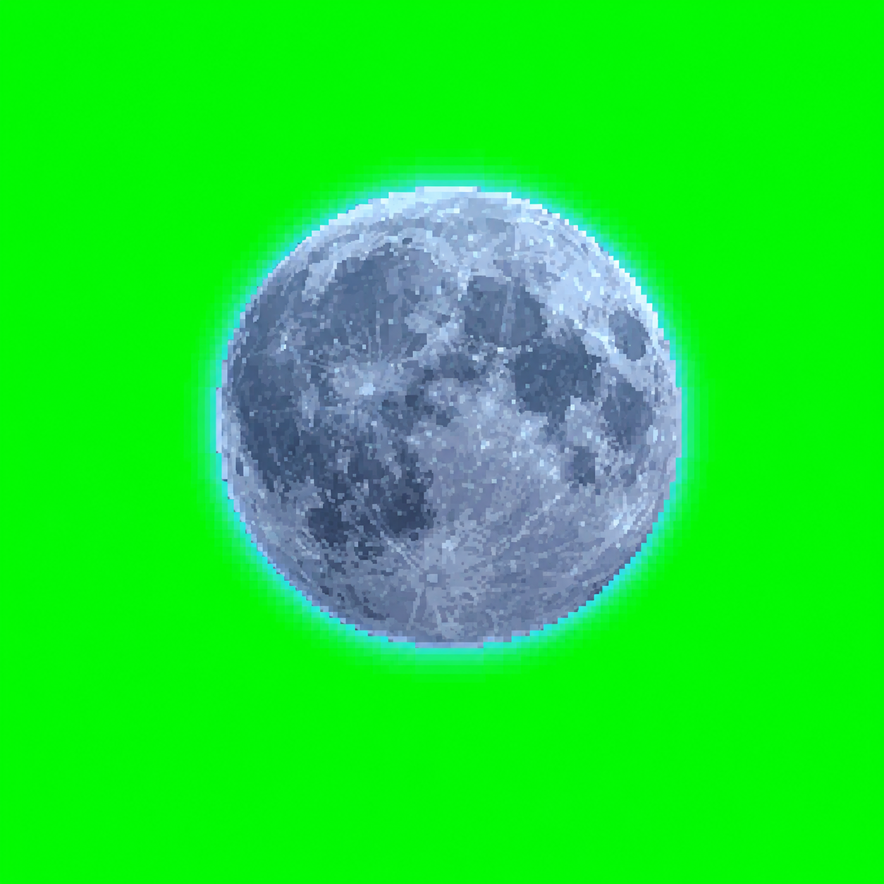 Generated moon with green screen background