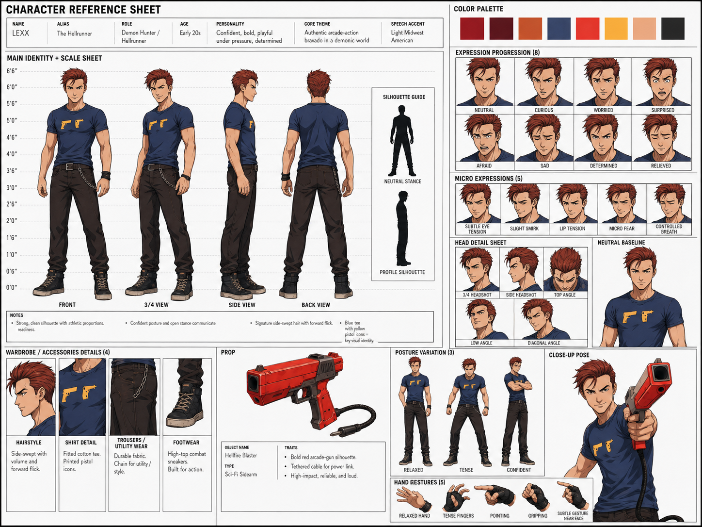Lexx hunter sprite reference sheet