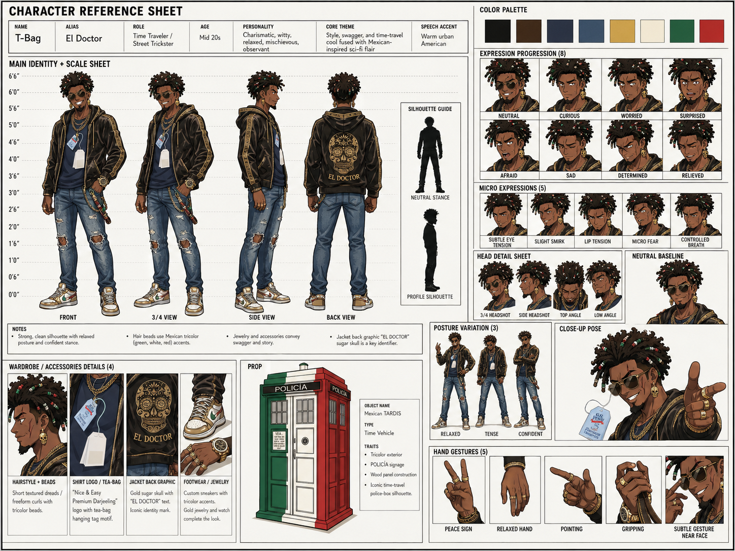 Teeebah hunter sprite reference sheet