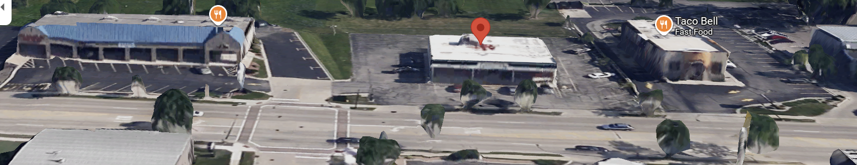 Google Maps view showing stage camera placement and character positions